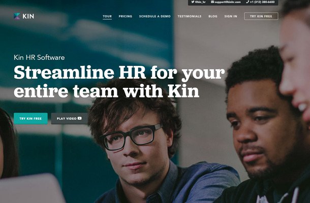 kin hr website typography thin