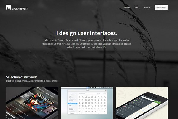 davey heuser ui designer dark portfolio